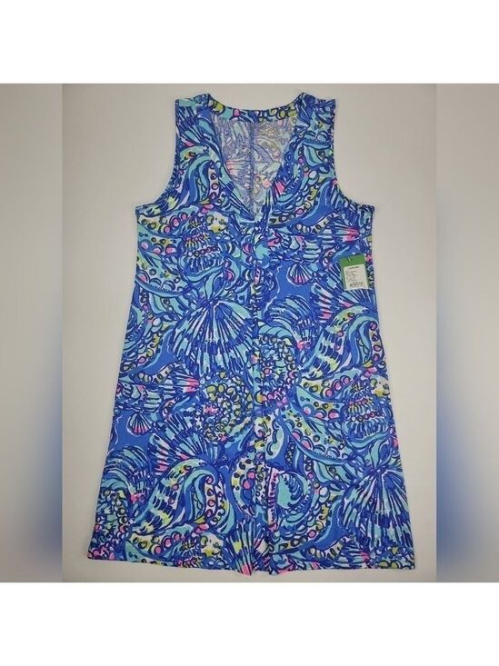 Lilly Pulitzer Dresses & Skirts - NEW Lilly Pulitzer Amina Dress Brilliant Blue Ceviche Reduced Sleeveless Pima S